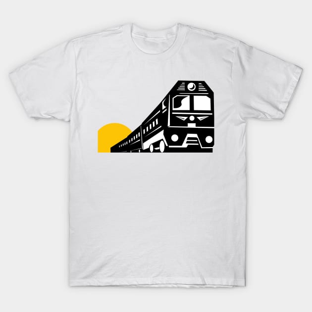 Diesel Train Front  Retro T-Shirt by retrovectors